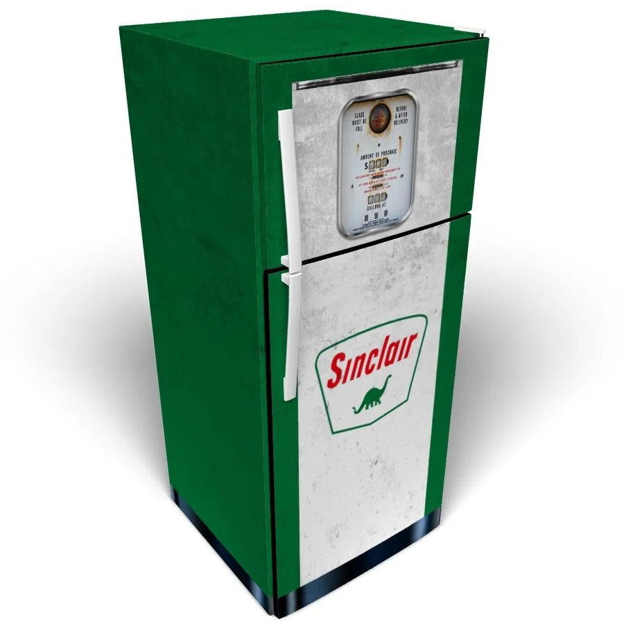 Sinclair 2-Tone Gas Pump Custom Printed Vinyl Refrigerator Wrap